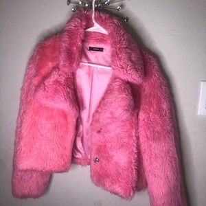 Hot Pink Fur Jacket $10